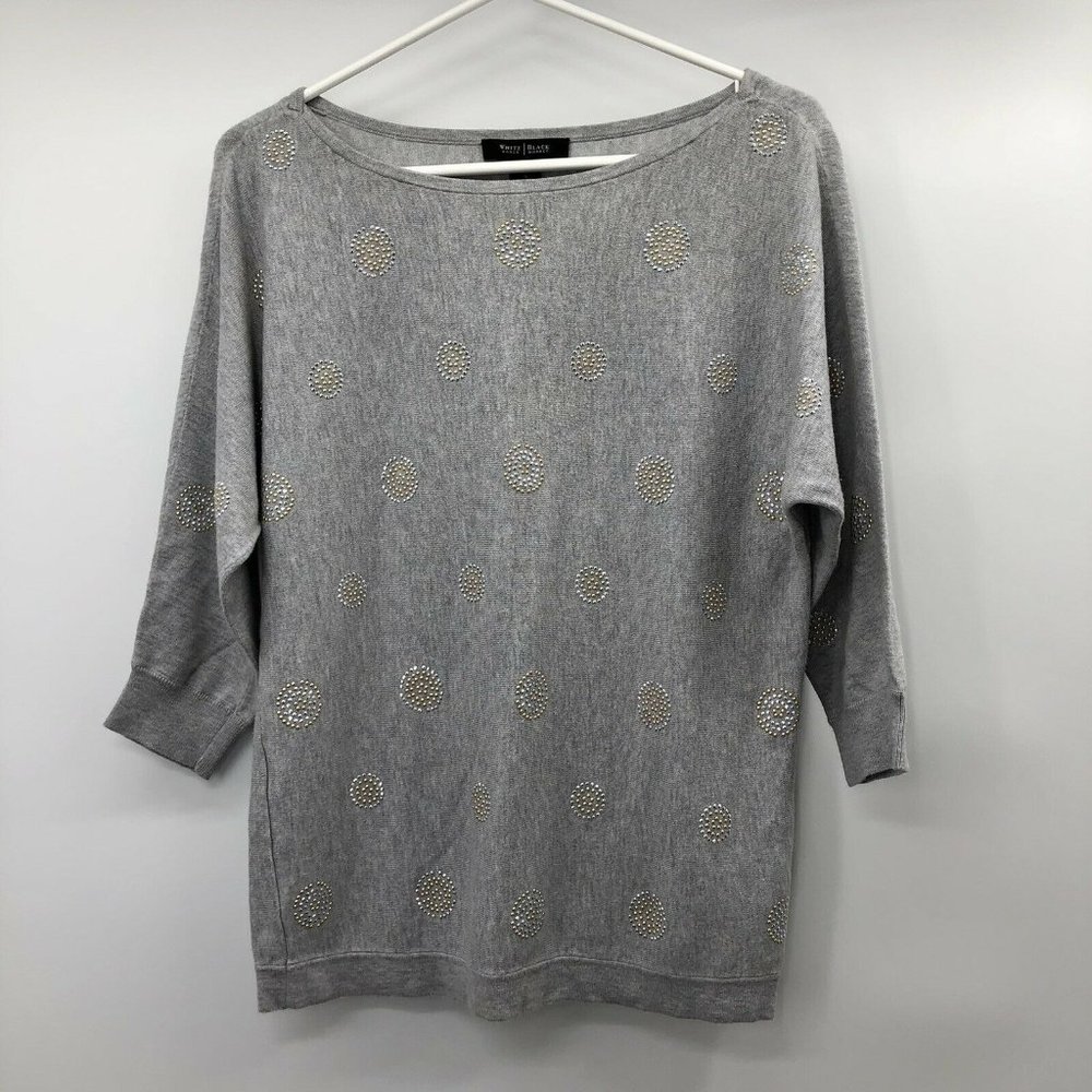 WHBM Grey Sweater Used Details Womens S Used 3/4 Sleeve Pullover
